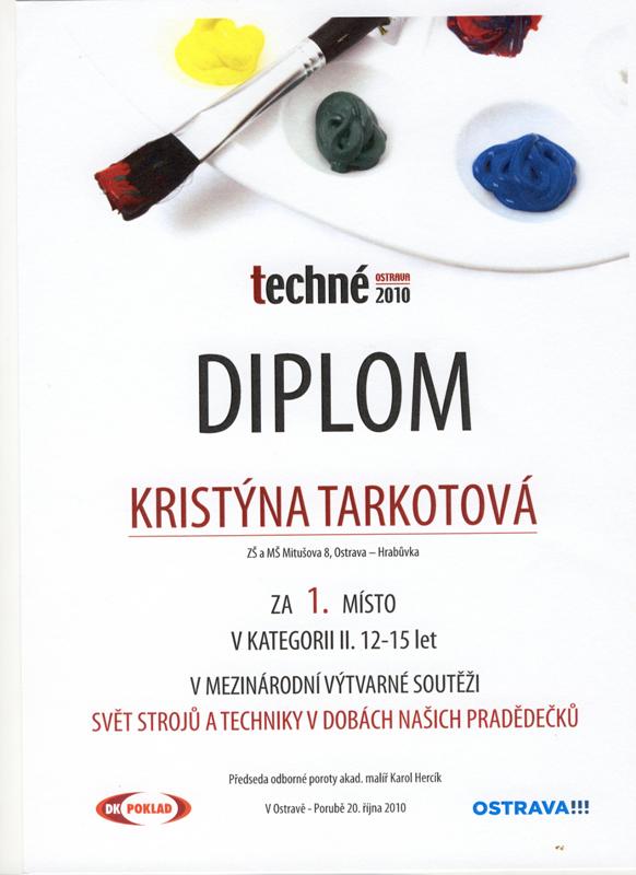 Diplomy Kristýny Tarkotové
